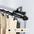 Kd Encimera 0.8125 in. Opal Double Curtain Rod with 66 to 120 in. Extension, Black KD3739752